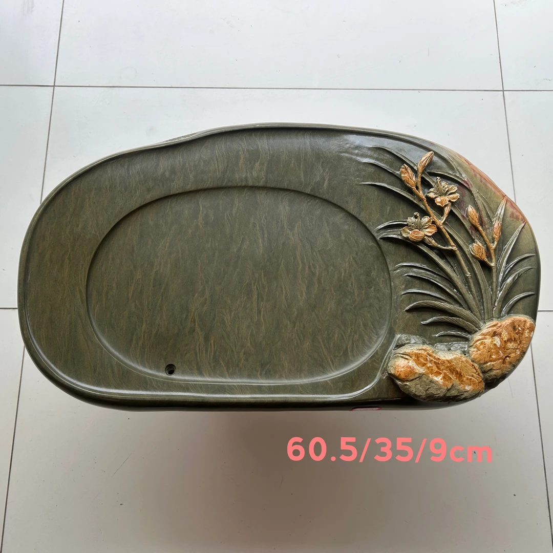 肇庆端砚茶盘源头厂家直销批发精品雕刻茶盘兰花主题