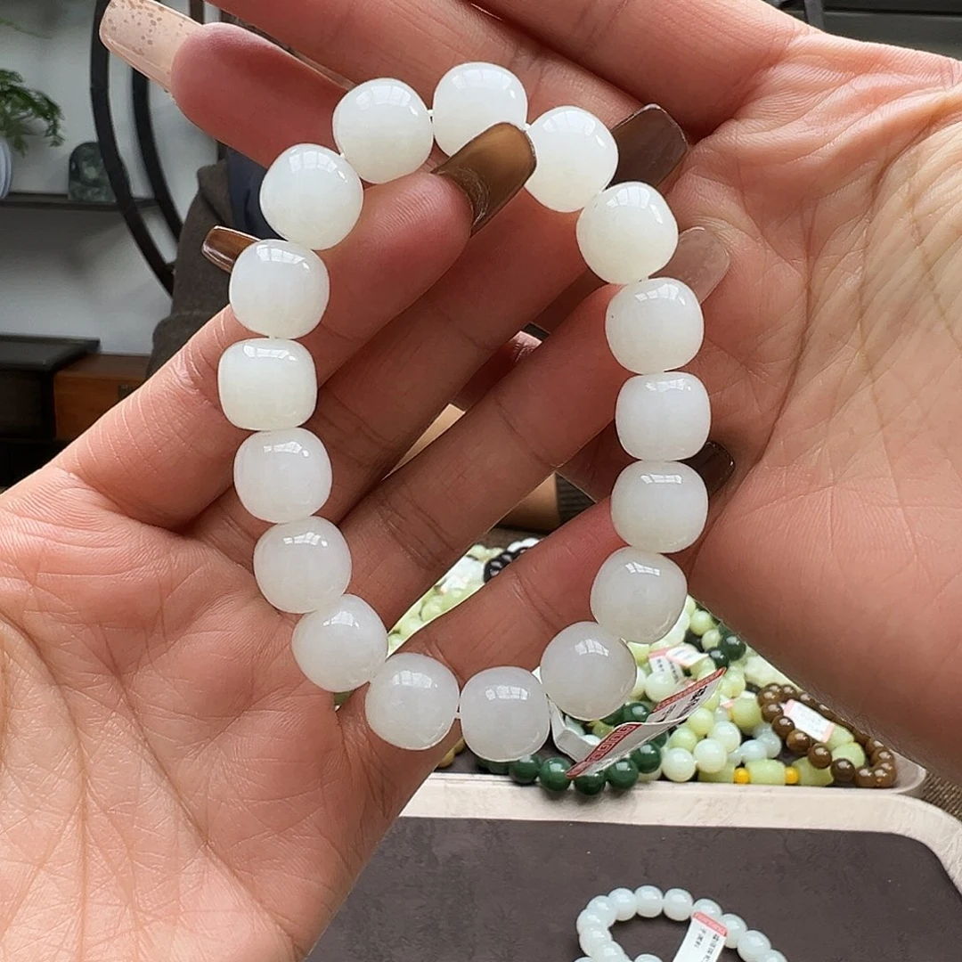 和田玉未镶嵌手链05于阗料卡12