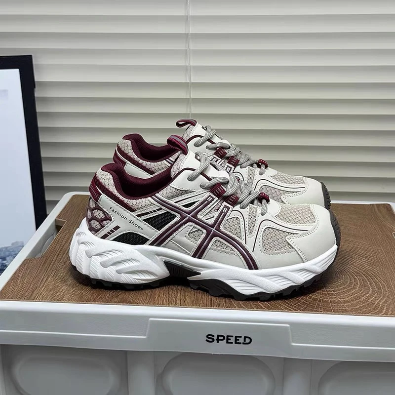 C8723   红色  休闲潮流2025新款时尚运动休闲女老爹鞋