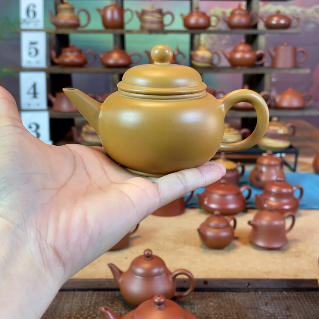 茶壶紫砂左*仔潮州手工手拉段泥水平壶