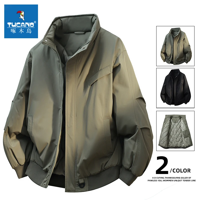 啄木鸟冬季棉衣男士韩版宽松立领保暖棉服加厚休闲外套新款面包服