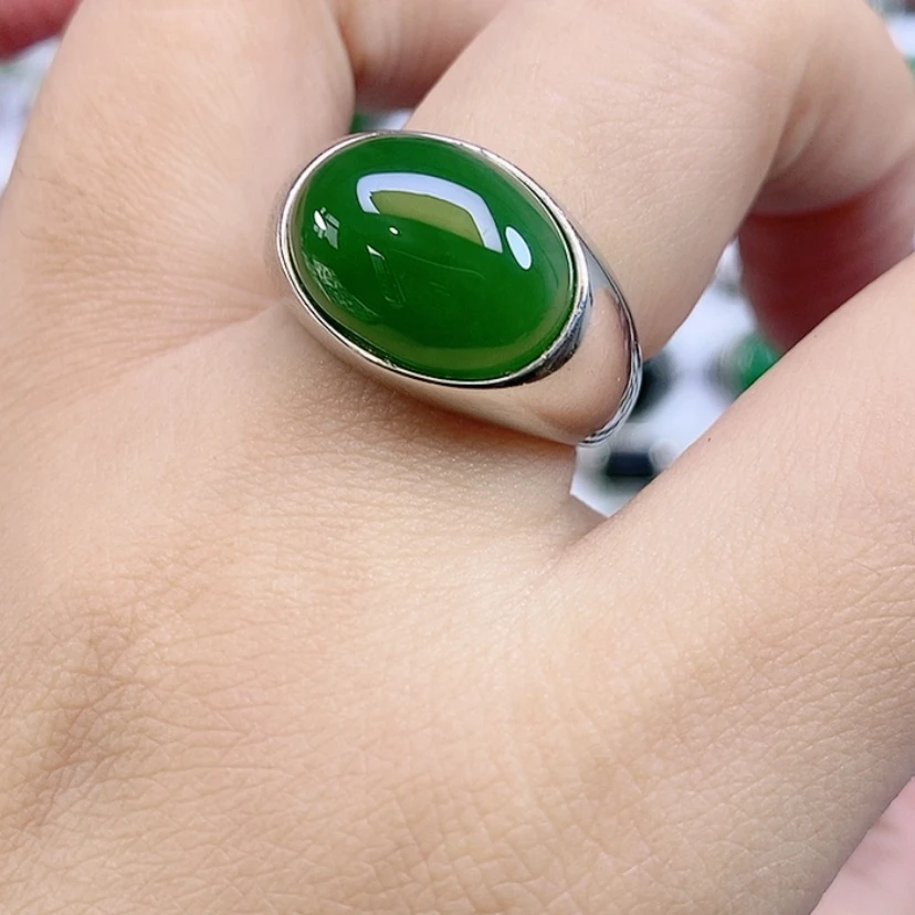 【闪购商品】银S925镶嵌戒指和田玉任*