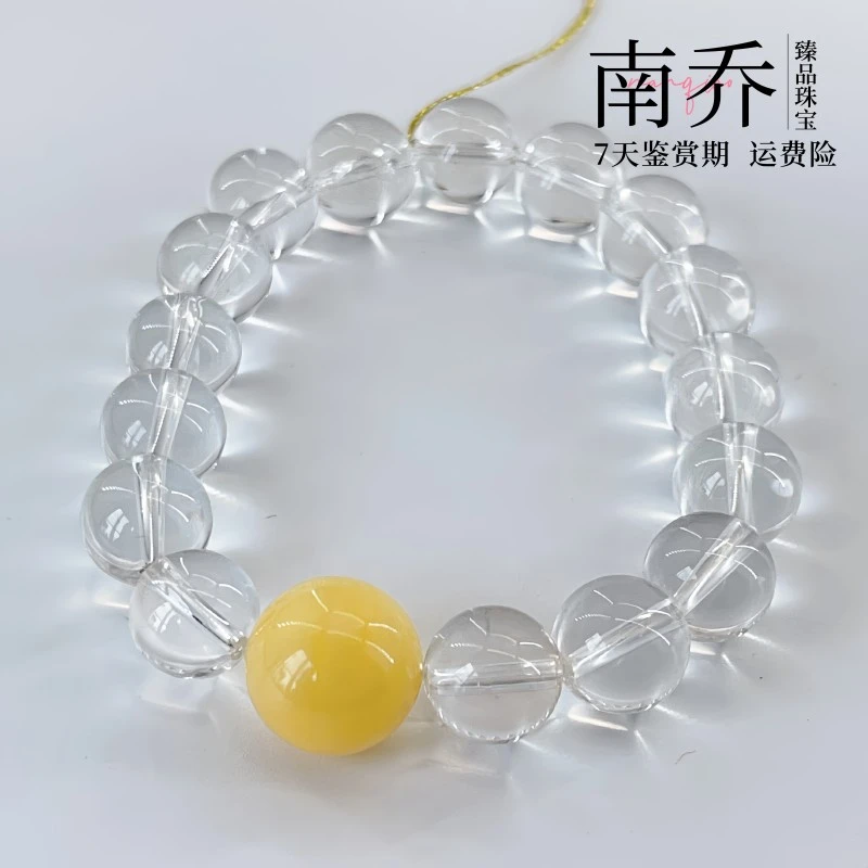 白水晶配蜜蜡手串*多样性发其一