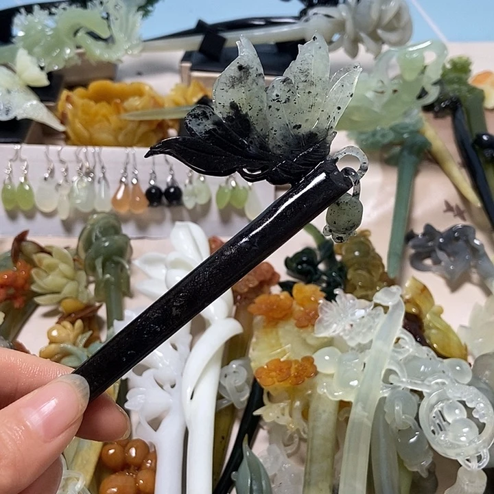 蛇纹石玉合金发簪