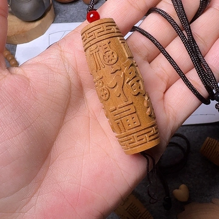 檀香木手串/手链老山檀香雕刻百福吊坠