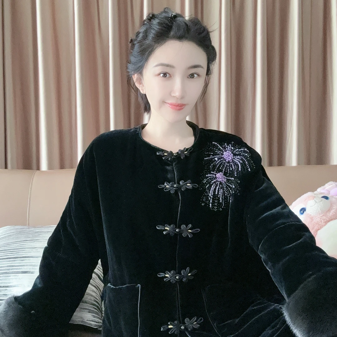 Betty Bairn【锦安-加棉】高端定制桑蚕丝棉服外套25B-BW8108