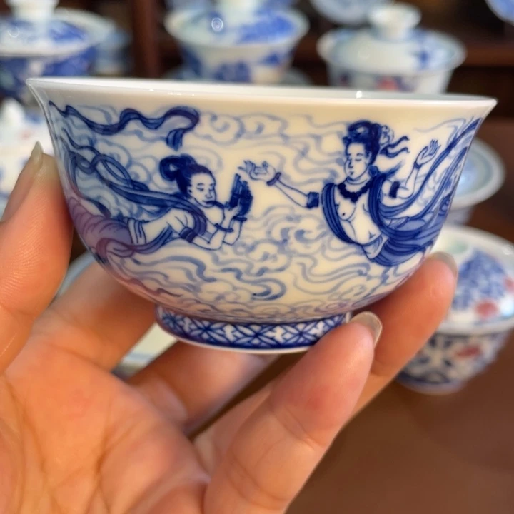 手工手绘飞天主人杯