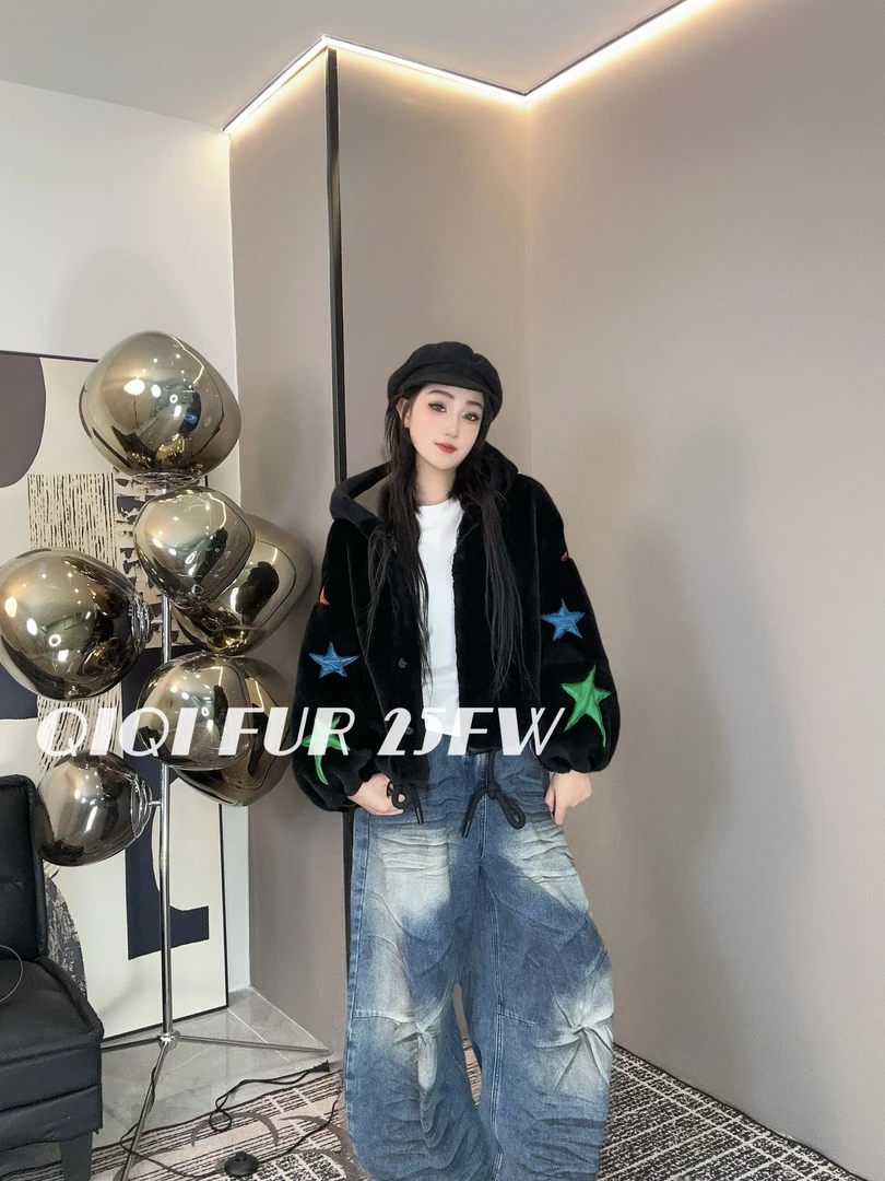 【琪琪推荐】XIASIQING|25FW 85477-R 新款时尚休闲皮毛一体外套