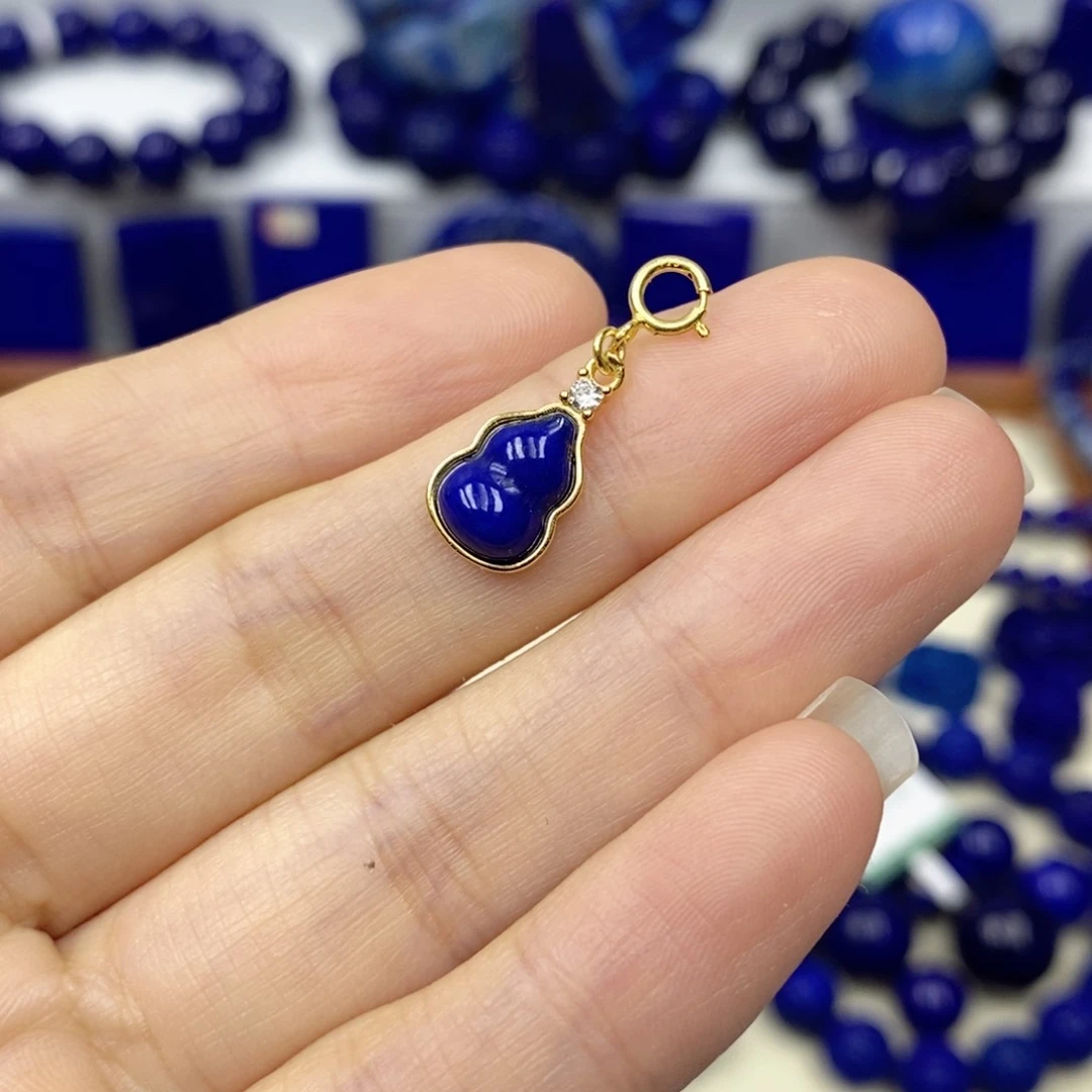 青金石颈饰银S925镀金镶嵌