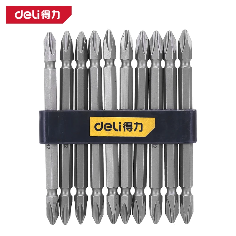 得力强磁批头十字内六角梅花电批S2起子头手电钻电动螺丝刀头磁圈