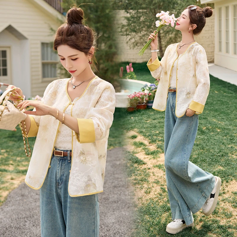 新中式国风防晒衣长袖防晒时尚休闲百搭复古春夏薄款气质洋气外套