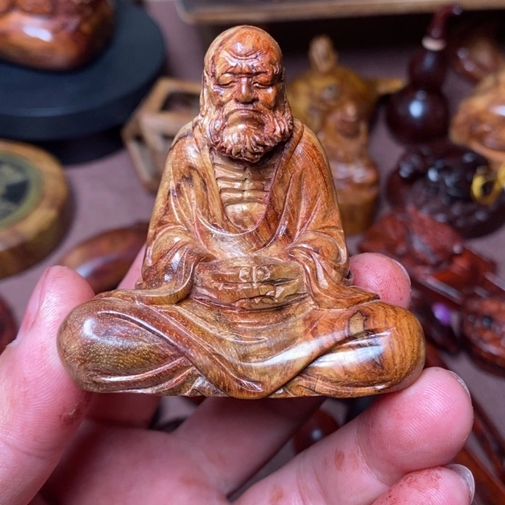 黄花梨/降香黄檀海南黄花梨达摩手把件