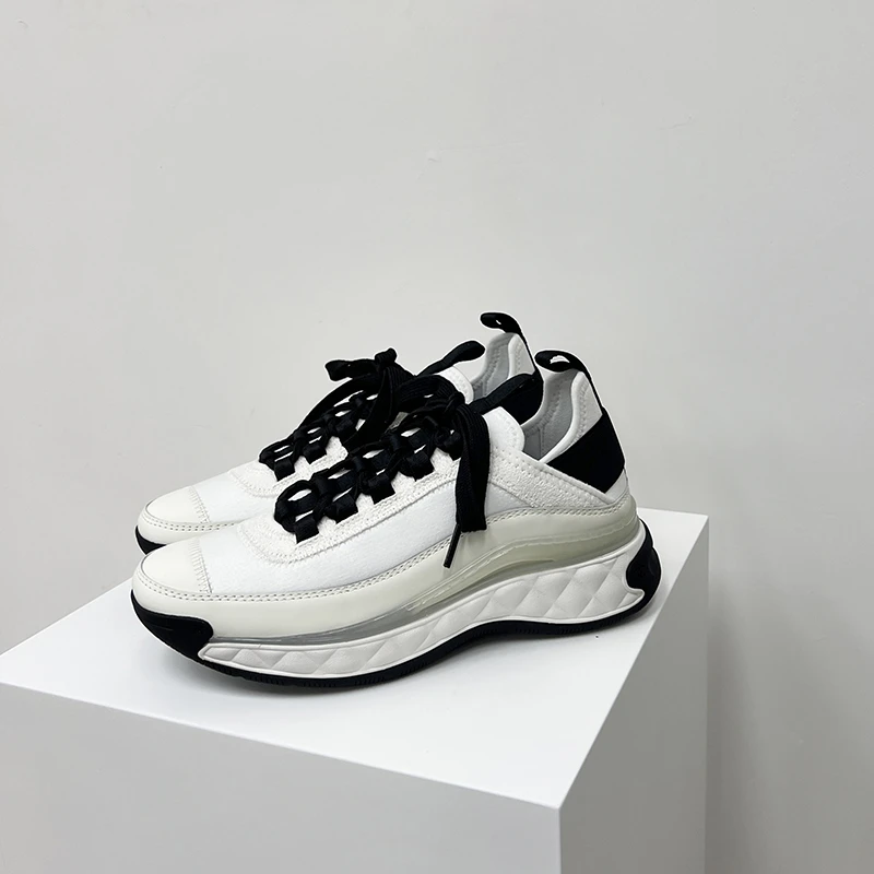 拼色运动休闲鞋圆头时尚休闲鞋时尚厚底欧若新中式