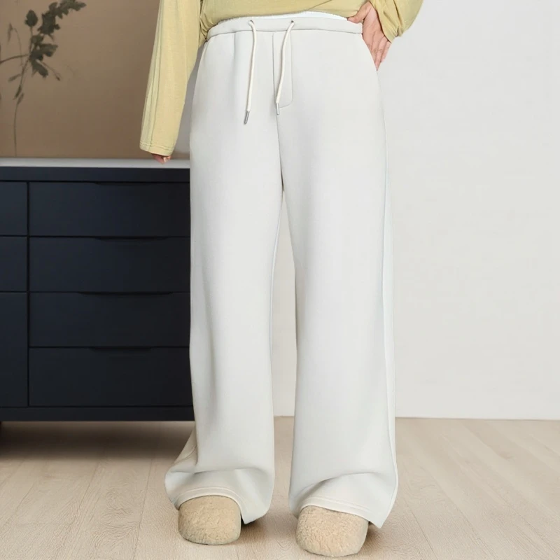 媛子大码【奶fufu】撞色抽绳休闲裤高腰宽松显瘦设计感百搭裤83656