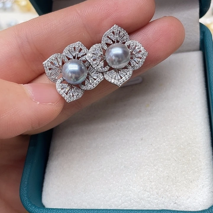 海水珍珠银S925镶嵌项链