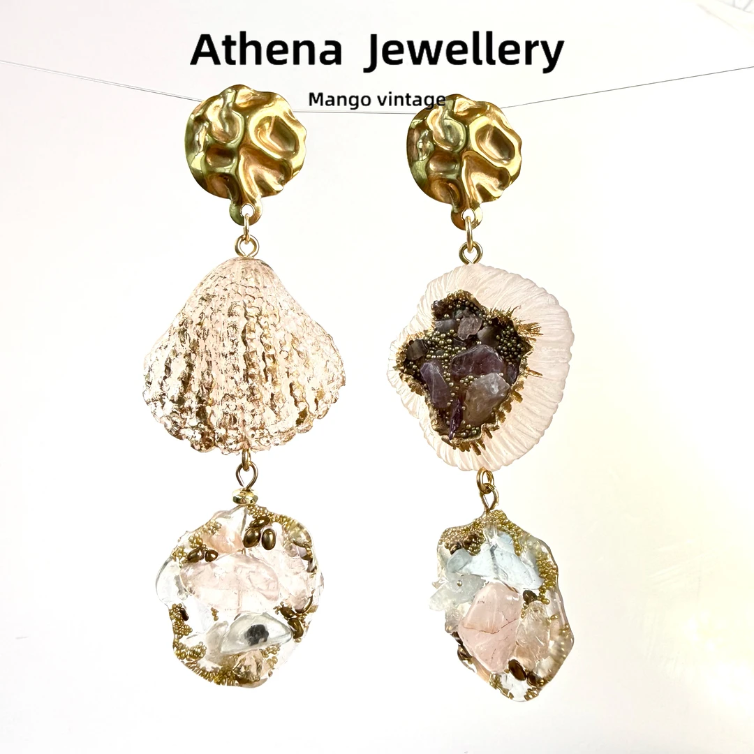 铜合金无非金属耳饰 macha肉粉扫肩耳环个性时尚轻奢[正品中古]3