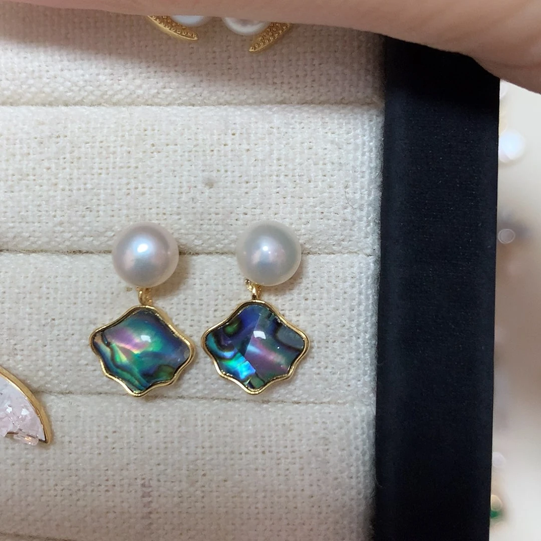 淡水珍珠耳饰合金