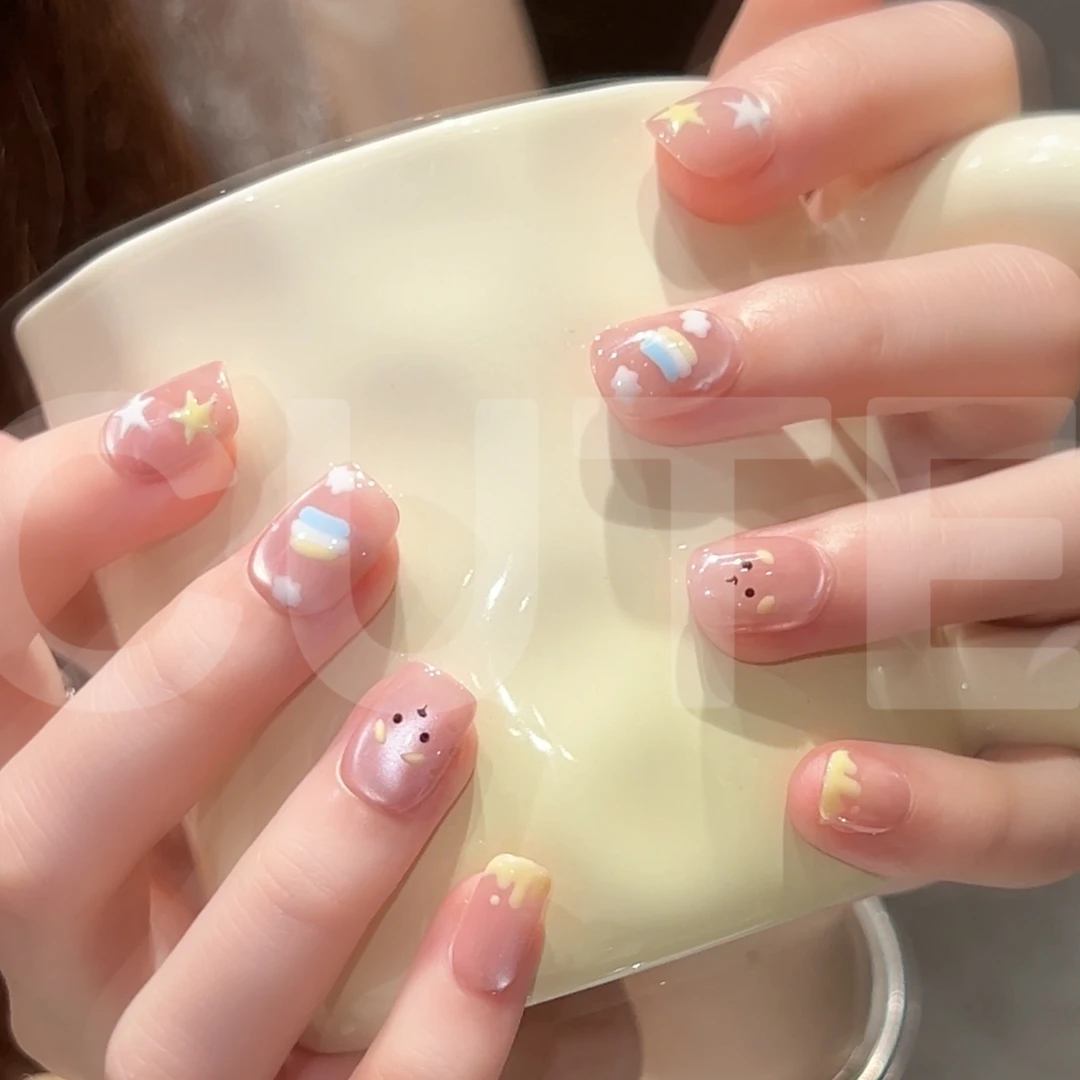 【黄油小狗】手工定制卡通小狗美甲贴片ins风格猫眼穿戴甲十片