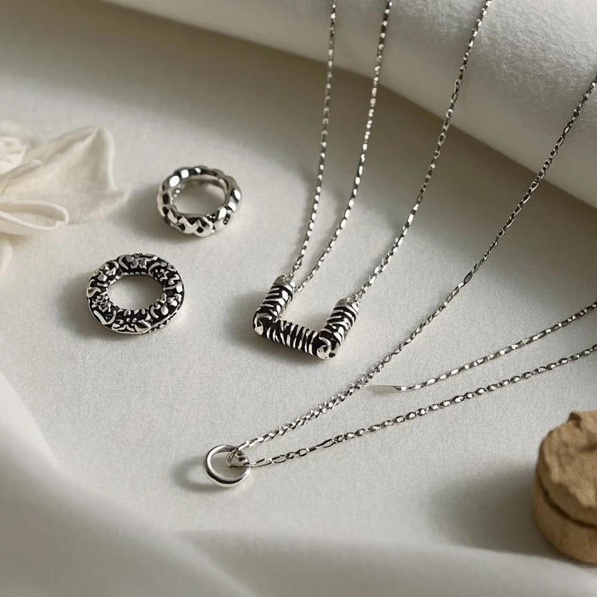 链子925银 【3号】仿925银老银项链素链孤品中古饰品回流直播专用