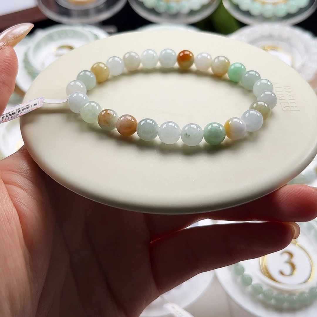 翡翠未镶嵌手链卡7.8