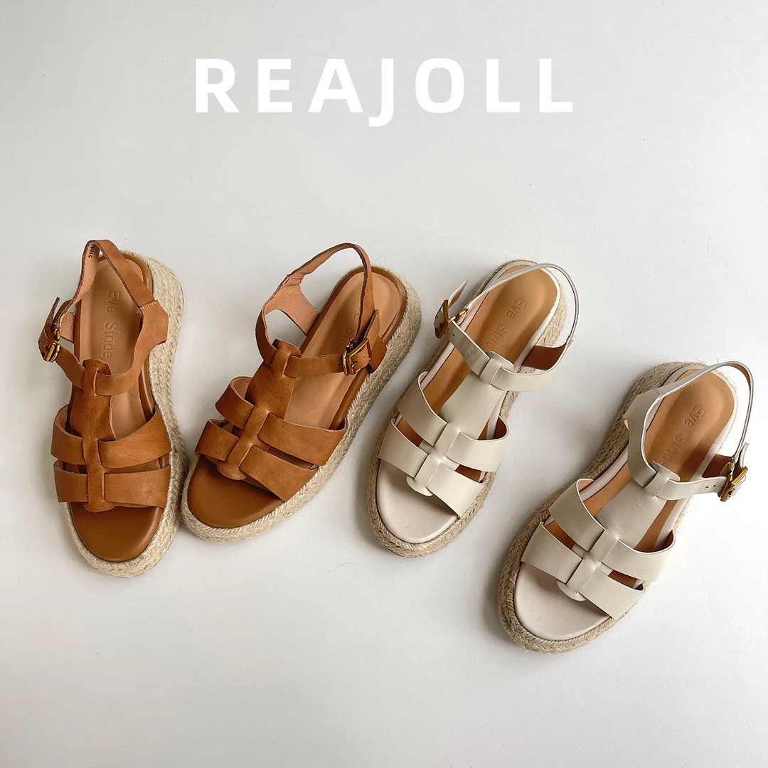 凉鞋女夏外穿2025新款厚底草编巨好看高级感时尚仙女配裙子罗马鞋