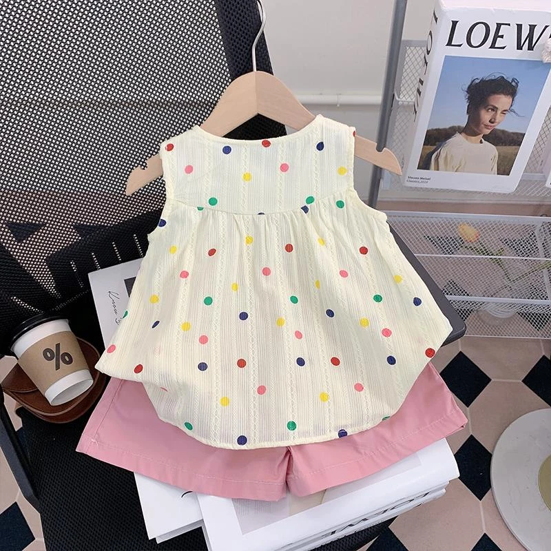 夏装两件套薄款潮韩版儿童宝宝套装洋气短裤背心2025女童夏季新款
