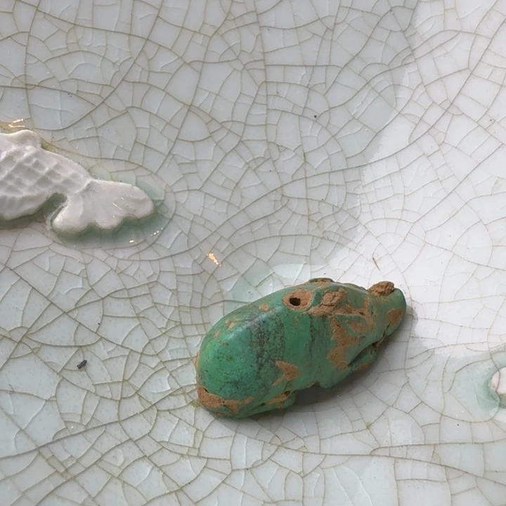 瓷片爱*肉双鱼青瓷开片大碗