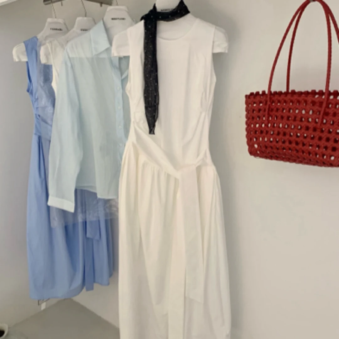 无袖蝴蝶结连衣裙【直播间扣号给编码拍～】