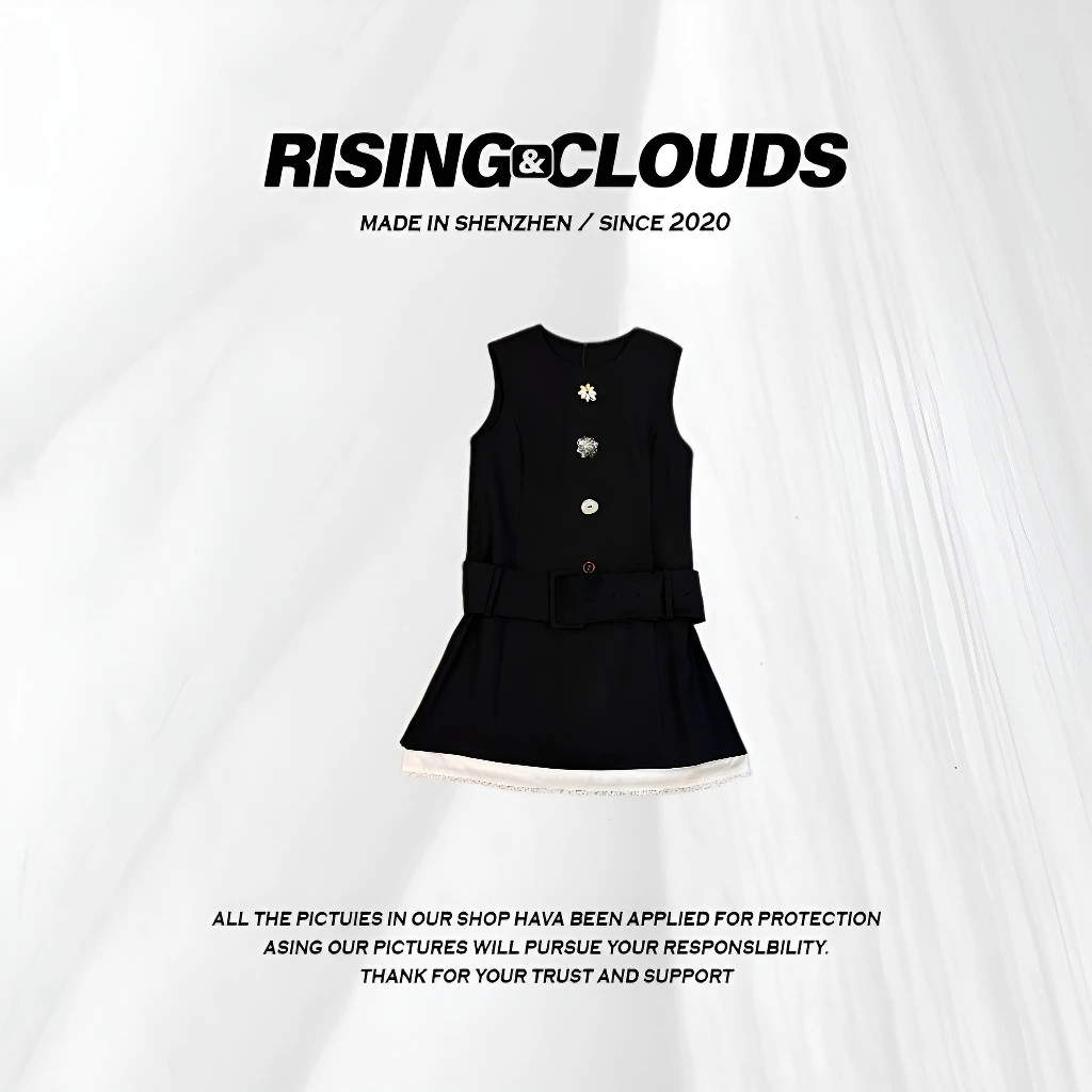 RISING&CLOUDS【小云姐】舒适百搭2025早春无袖连衣裙020159