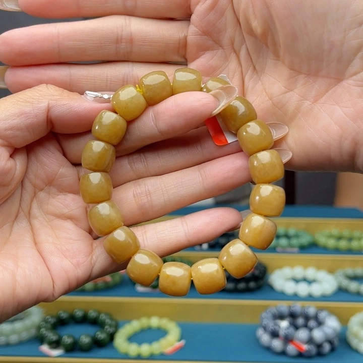 手链未镶嵌和田玉纯天然和田玉新疆且末黄金糖12