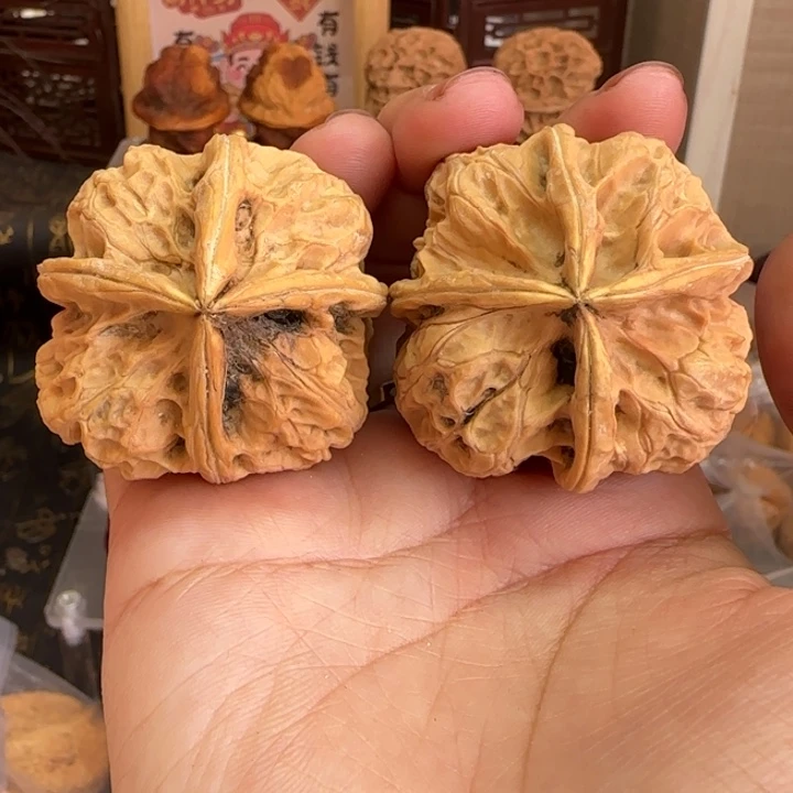 天***空吊坠文玩核桃凤凰浴火四棱