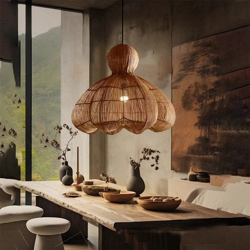 侘寂风民宿吊灯日式复古山庄农庄客厅餐厅灯具禅意中式茶室酒店灯