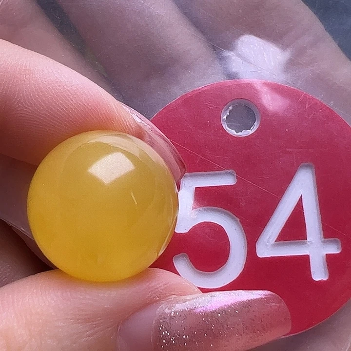 未镶嵌蜜蜡裸石17mm鸡油黄 圆珠