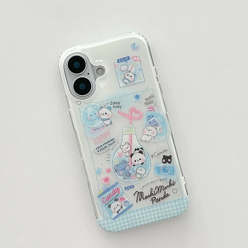 雅天立夏日ins泡泡灯小熊适用iPhone15手机壳16华为vivo小米oppo