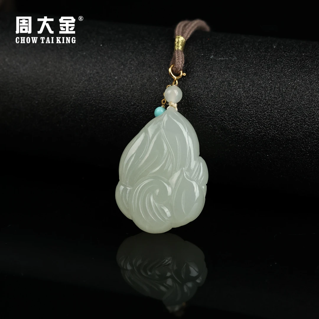 【周大金玉石】18K金和田玉晴水项链-X2928-臻