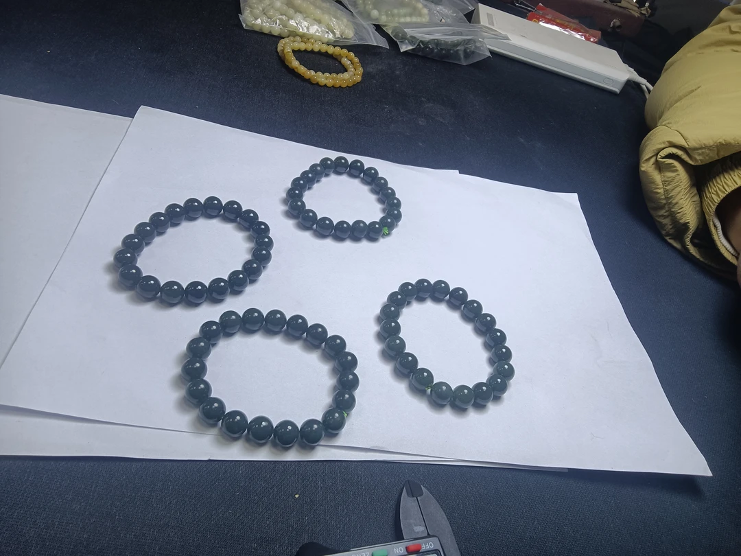 和田玉深且末蓝手串