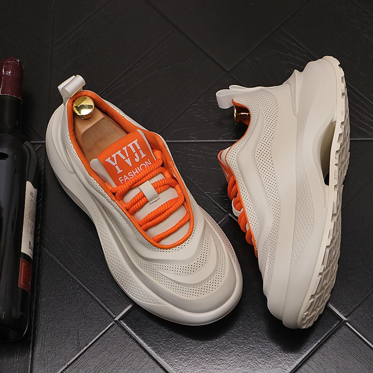 okkdey潮男鞋子厚底老爹鞋透气百搭青春潮流休闲鞋男士时尚运动鞋