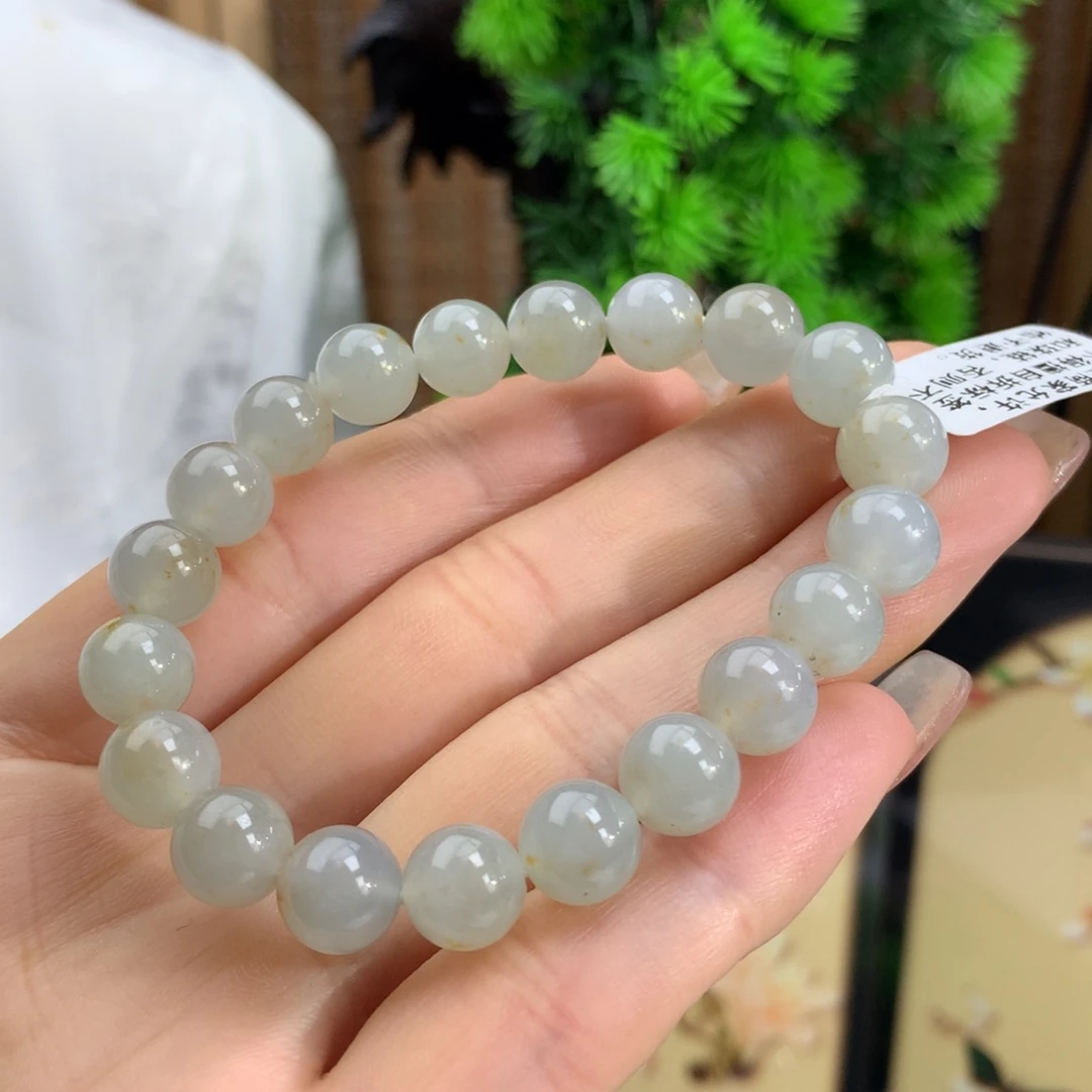 翡翠手链未镶嵌冰胶桂花糕手链卡9m m