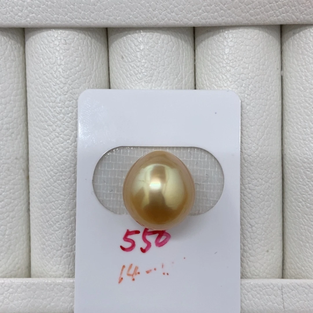 定制海水珍珠未镶嵌裸珠金珠极光14.3mm