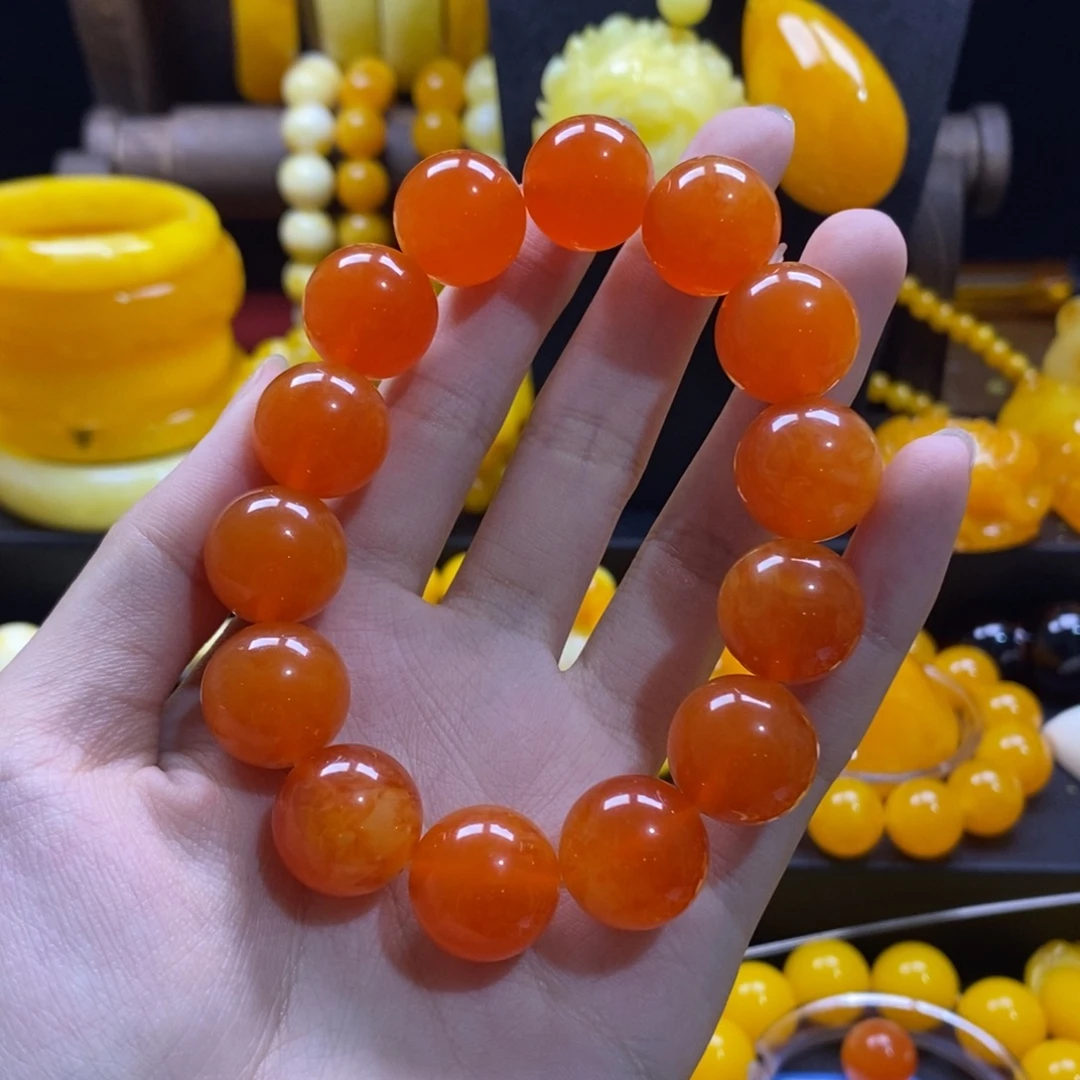 景***风非金属全品无暇蜜糖红手串