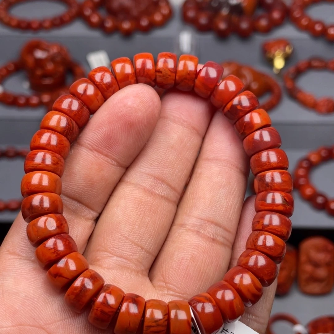 南红玛瑙未镶嵌珠宝奇石单圈10