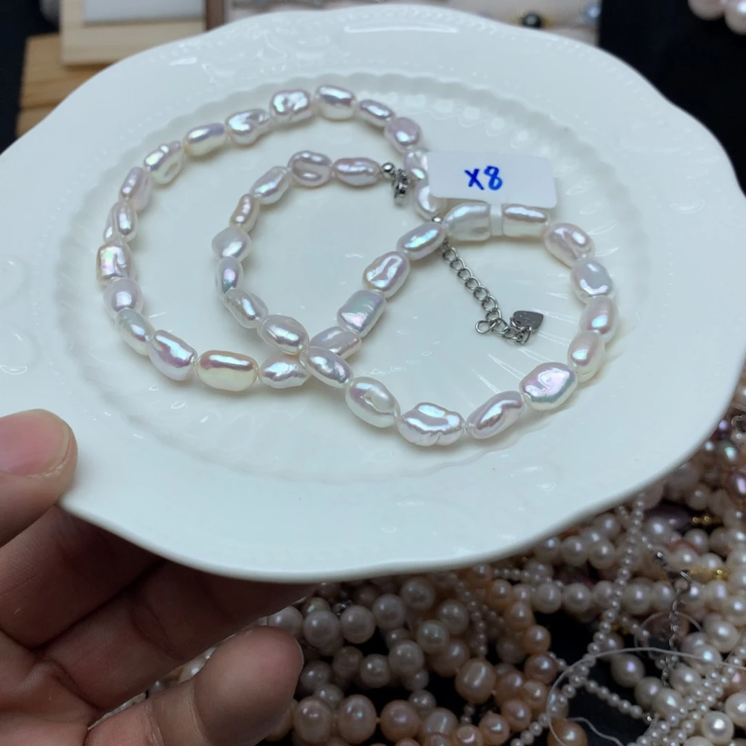 淡水珍珠6-7未镶嵌x8项链