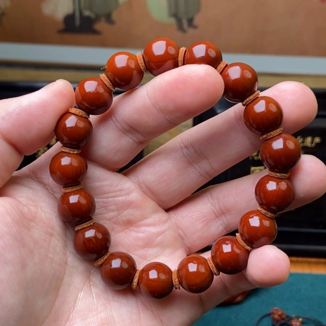 手串橄榄核光珠1.2