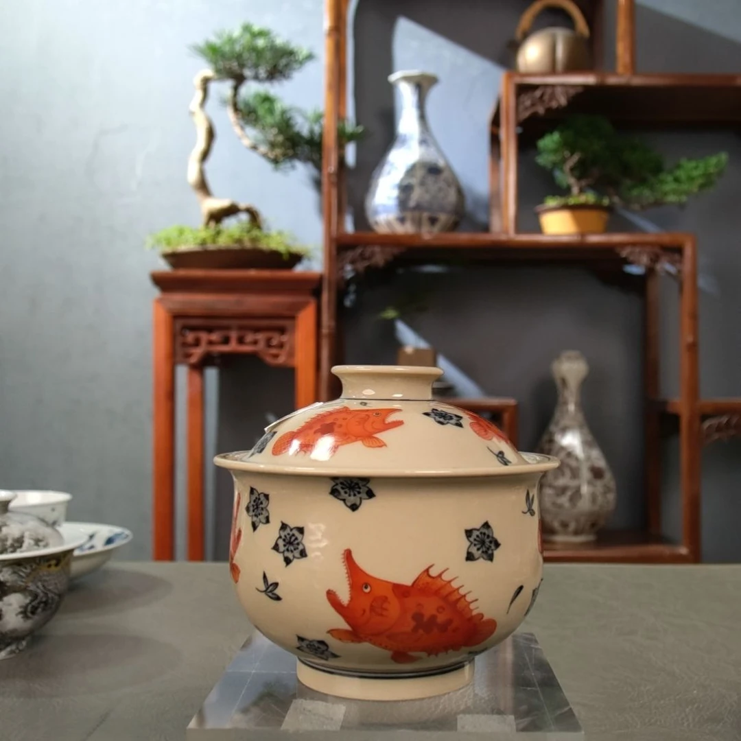 桃花鲑鱼二号釉加彩