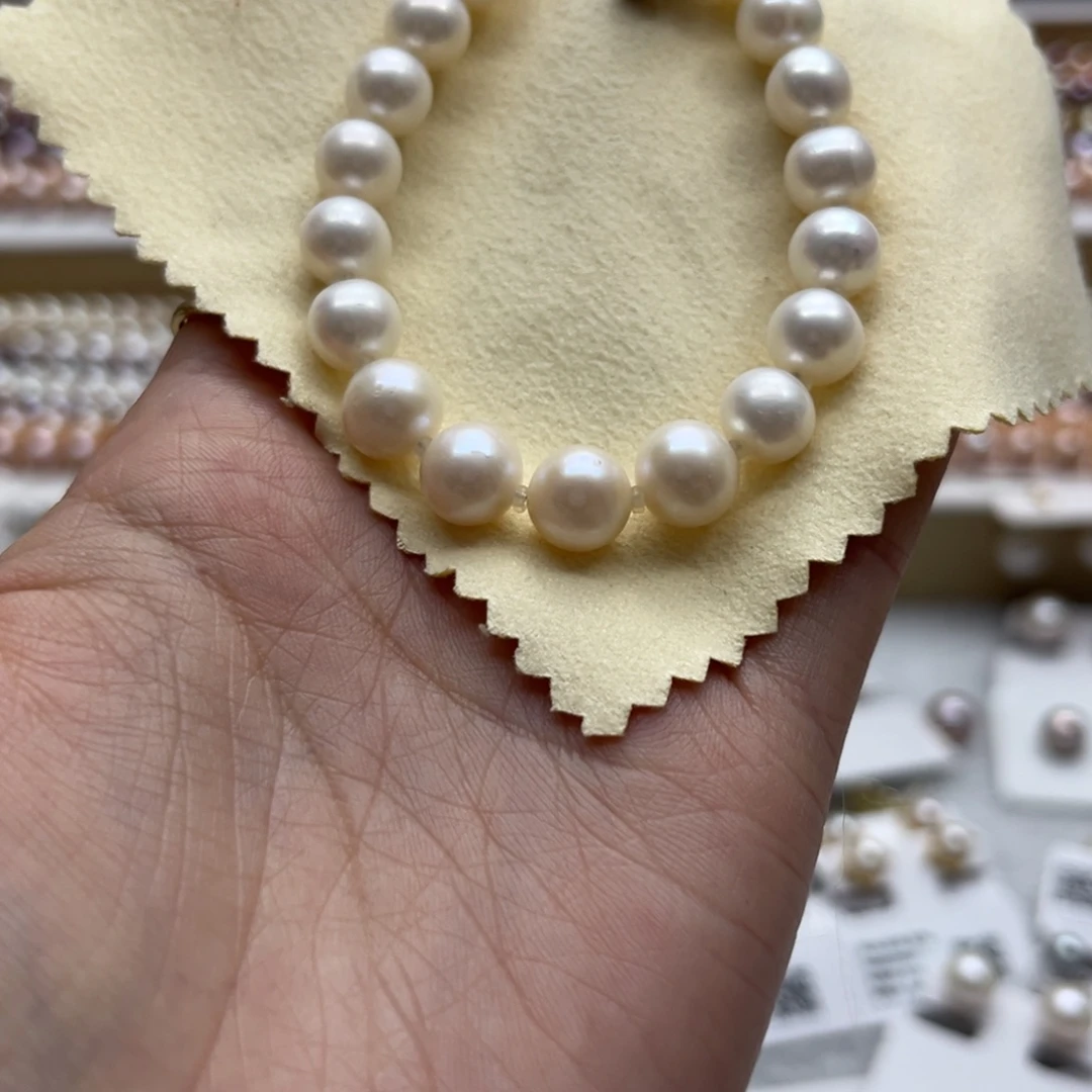 银S925镶嵌手串淡水珍珠
