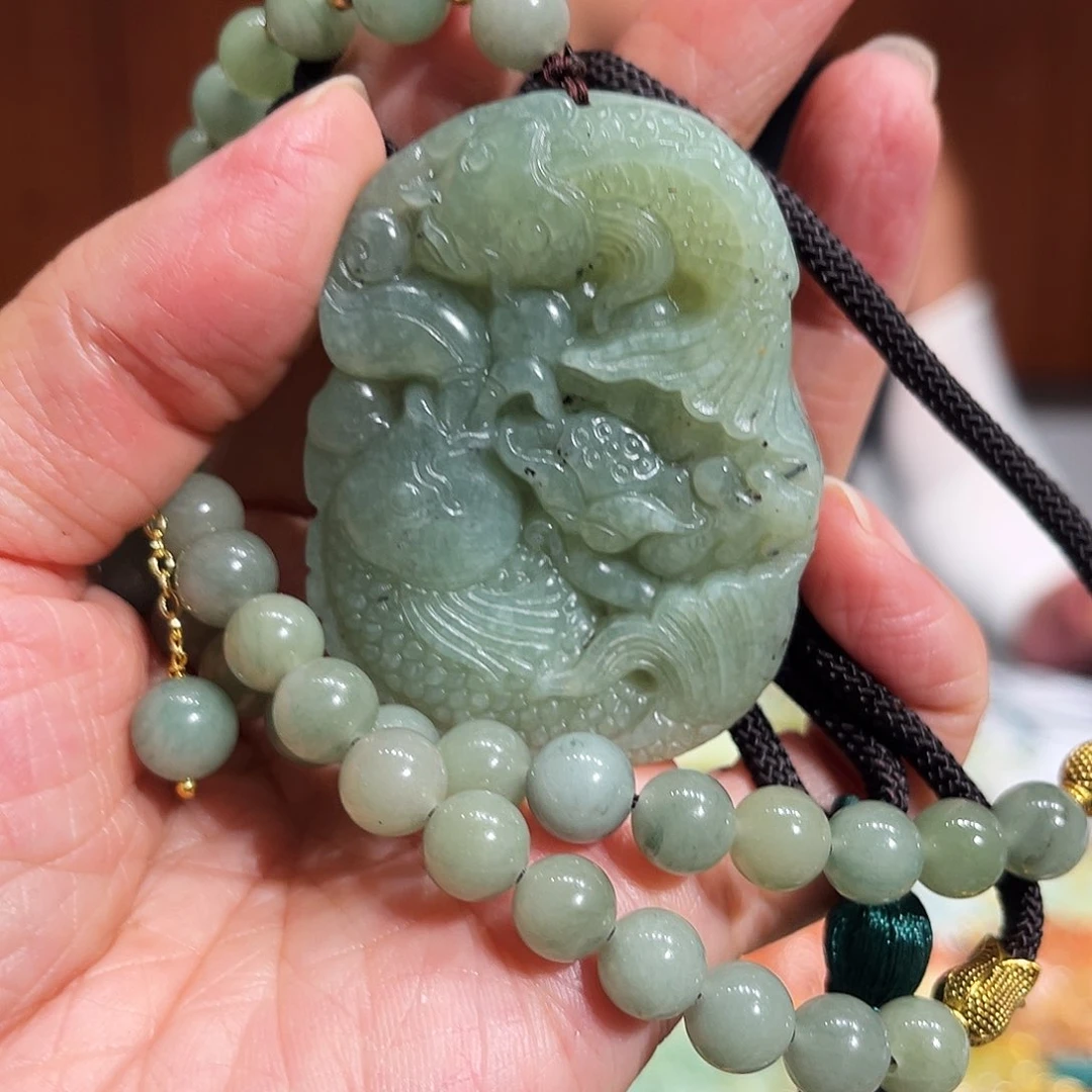 岫玉未镶嵌毛衣链