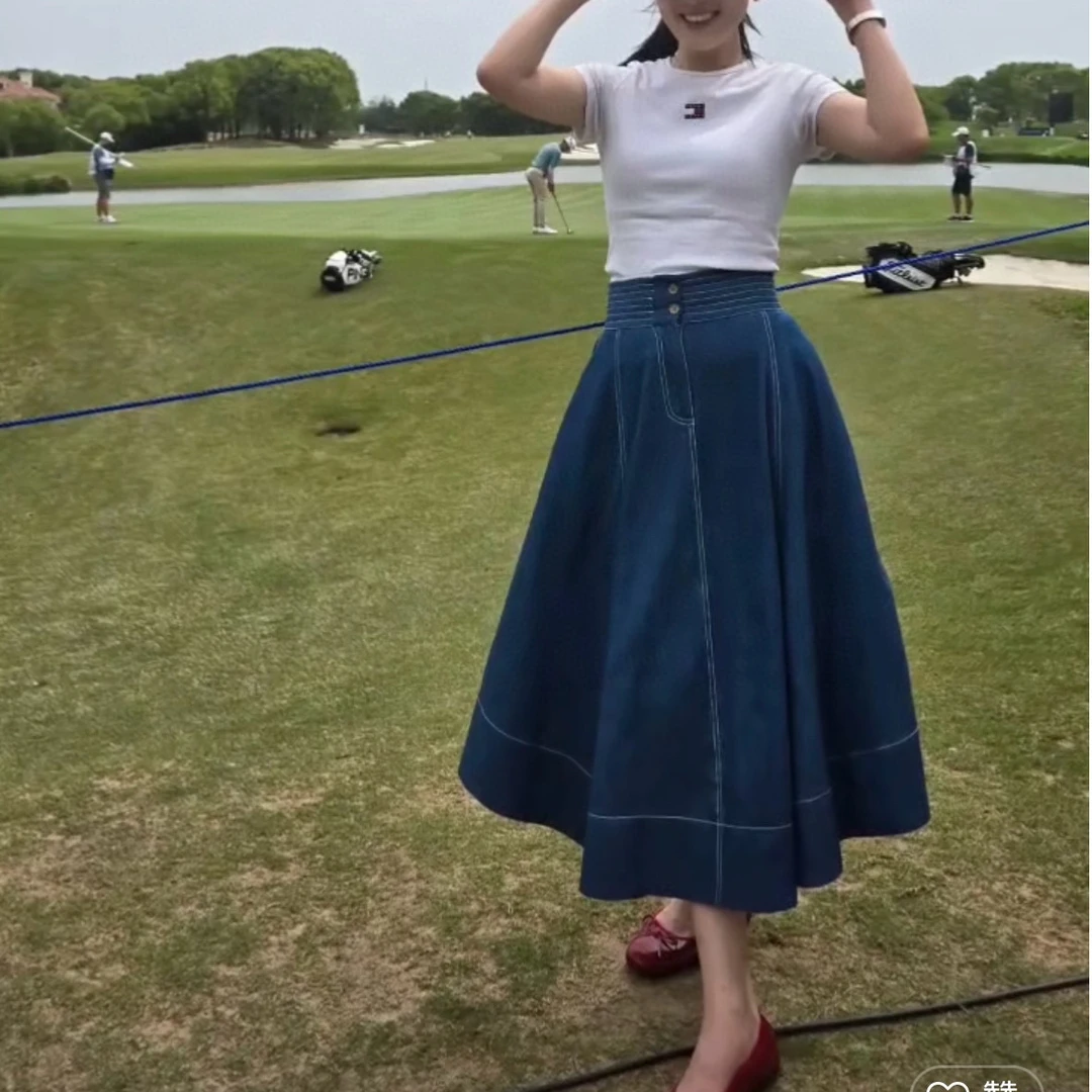 高腰显瘦牛仔半裙女