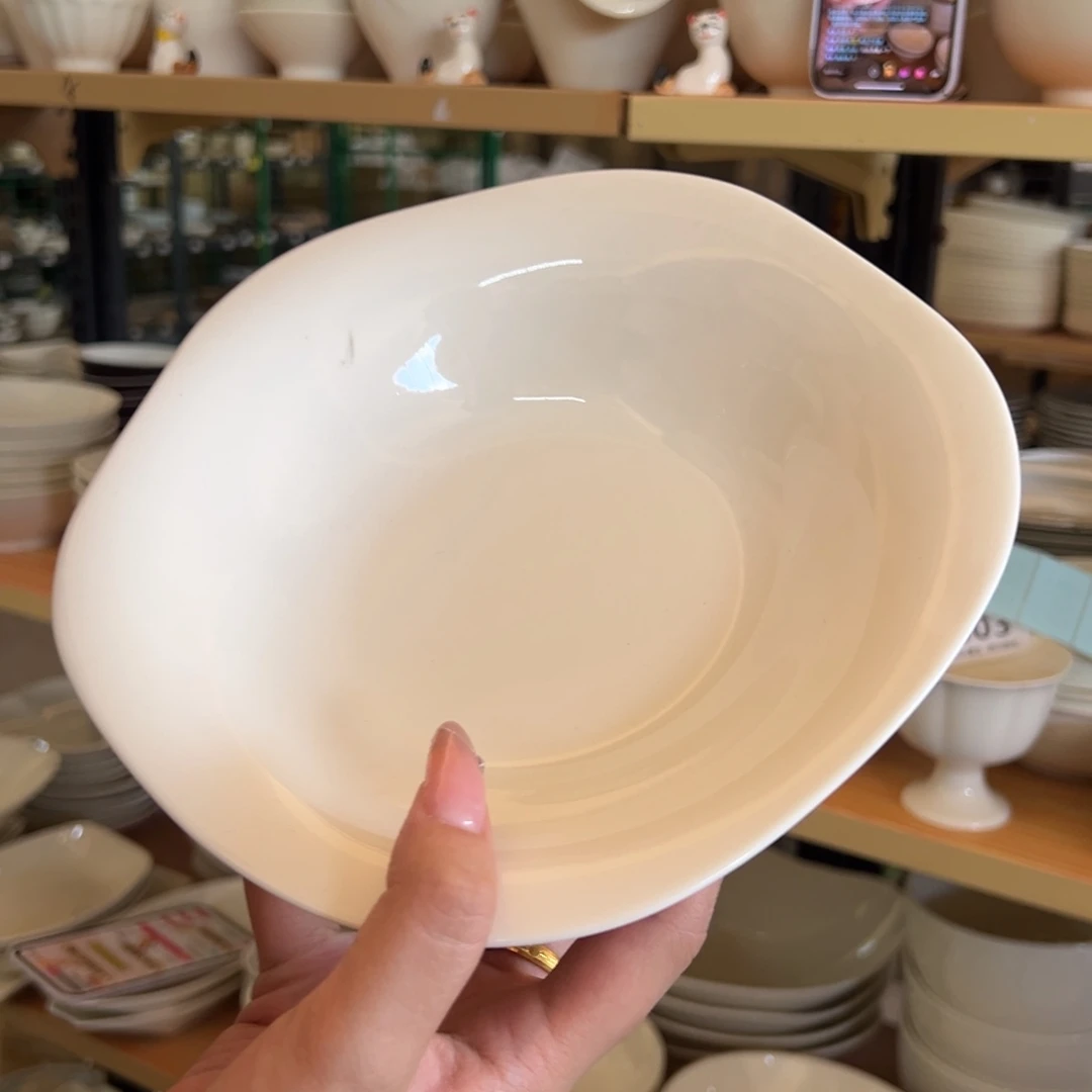 新骨瓷007微瑕兰开斯特 暖白 8.25寸 花形深盘