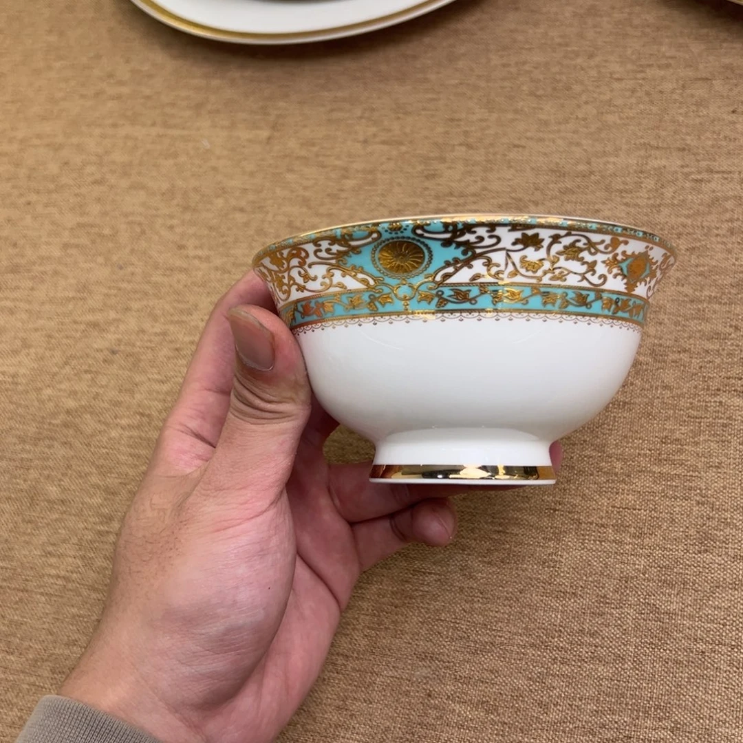 瓷片5寸高脚碗两个一单打包