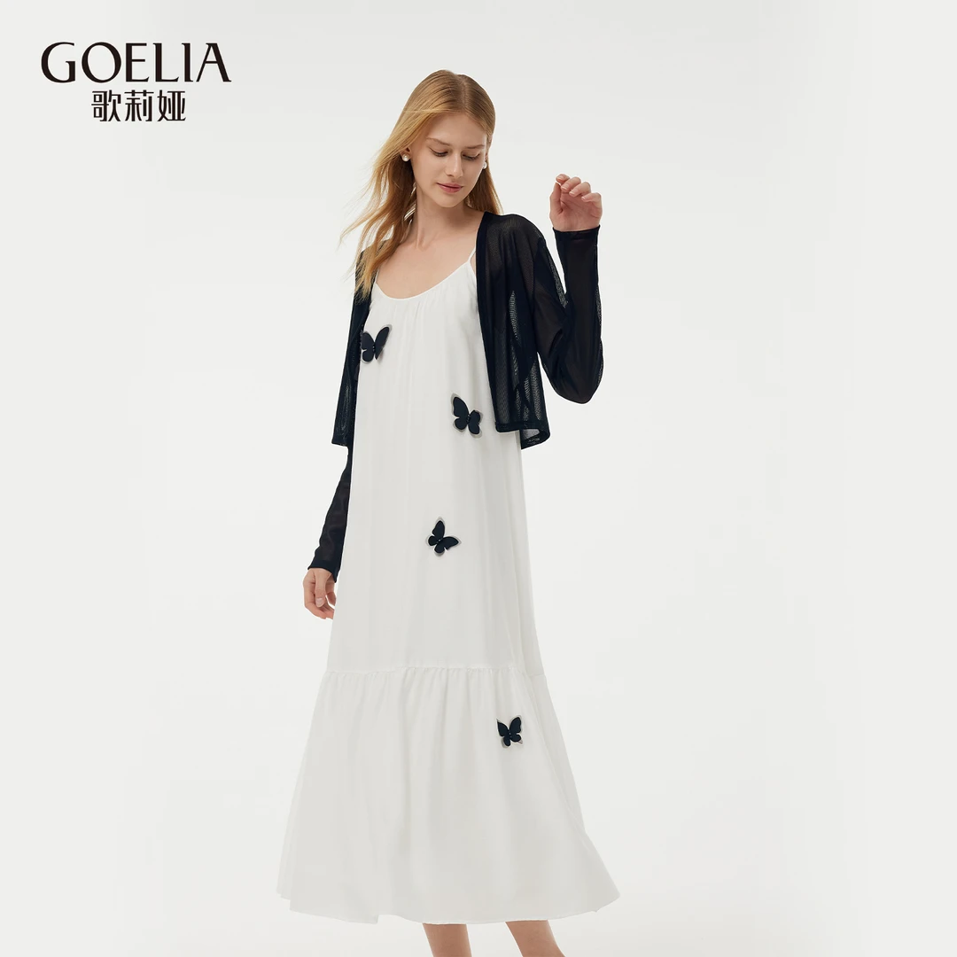 歌莉娅立体蝴蝶二醋酸连衣裙+外套1E2RAB090